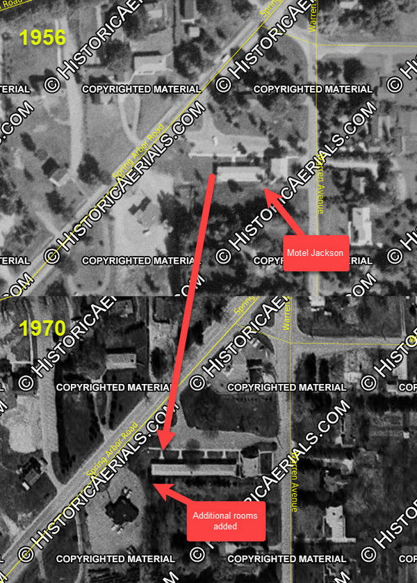 Motel Jackson - 1956 And 1970 Aerial Photo (newer photo)
